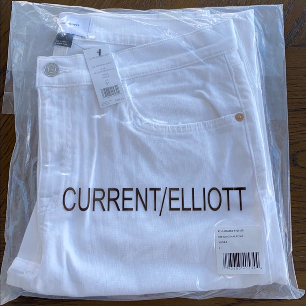 Current/Elliott White High-Rise Jeans